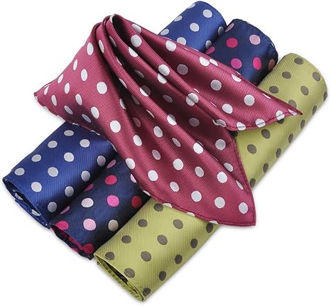 Amazon Co Jp 4個 Cicitree メンズ ポケットチーフ 水玉 ドット柄 ジャカール 25 25cm 結婚式 パーティー ホーム キッチン