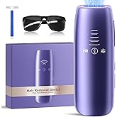 Laser Hair Removal with 5℃ Ice Cooling, Painless IPL Laser Hair Removal Device for Women & Men, 999,999 Flashes, 5 Levels, 2 Modes, Permanent At-Home Hair Removal for Face & Body, with 3 in 1 Set