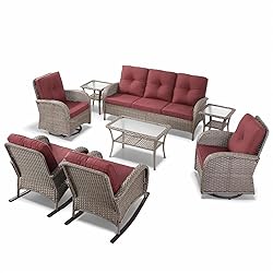 HUMMUH Outdoor Furniture-8 Piece Wicker Patio
