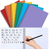 Gilprop 6 Pcs Primary Composition Notebook Spiral K-2 Writing Workbook | Wide Ruled Paper Primary Journal, 100 Sheets, 9.8" x 7.5" Kindergarten Preschool Handwriting Notebook for Kids