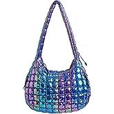 ASWACA Puffer Quilted Tote Bag for Women Nylon Crossbody Bags Puffy Purse Hobo Large Shoulder Bag Trendy