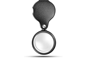 DUMEALAGR 10X Magnifying Glass Loupe Small Pocket Magnifier Mini Folding Magnify Glass with Rotating Protective Holster for Reading Newspaper Book Magazine Science Class Hobby Jewelry
