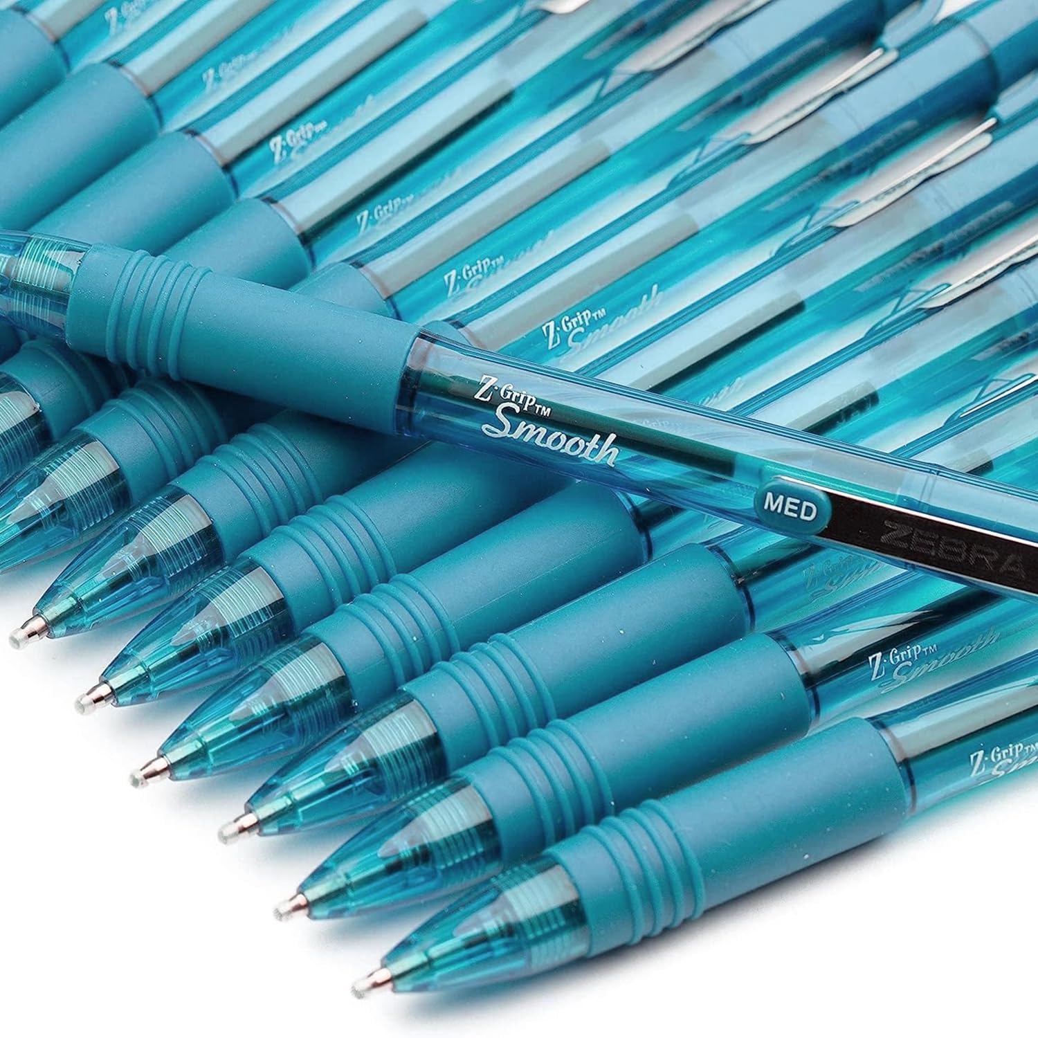 Zebra Z-Grip Smooth - Retractable Ballpoint Pen - Economy Pack of 20 (Light Blue)