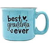 Best Grandma Ever Teal - Cute Funny 15 oz Coffee Mug - Unique Fun Gifts for Grandmother, Grandma from Grandkids - Coffee Cups & Mugs with Quotes