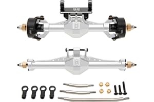 MEUS RACING Isokenetic TRX4M Axles +5mm Max 52° Steering for Traxxas TRX4M Defender/Bronco/K10/F150 1/18 RC Crawler (Silver)