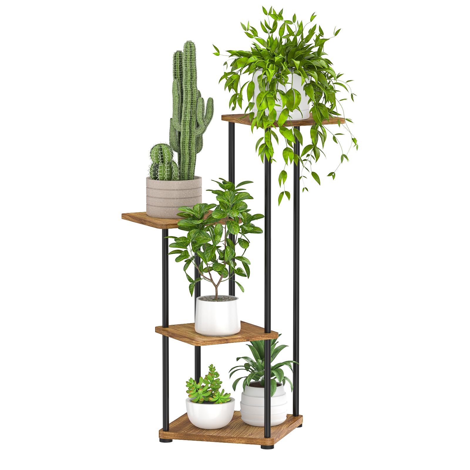 Digtokore Plant Stand Indoor, 4-Tier Tall Plant Stands Plant Shelf Indoor Clearance, Corner Display Rack Flower Pot Holder, Metal Flower Shelves for Multiple Plants
