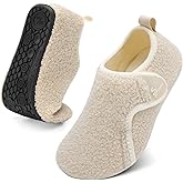 Spesoul Slippers for Women Men Rubber Soles House Slippers Indoor House Shoes Slip On Slipper Socks for Home Bedroom Swollen Edema Feet