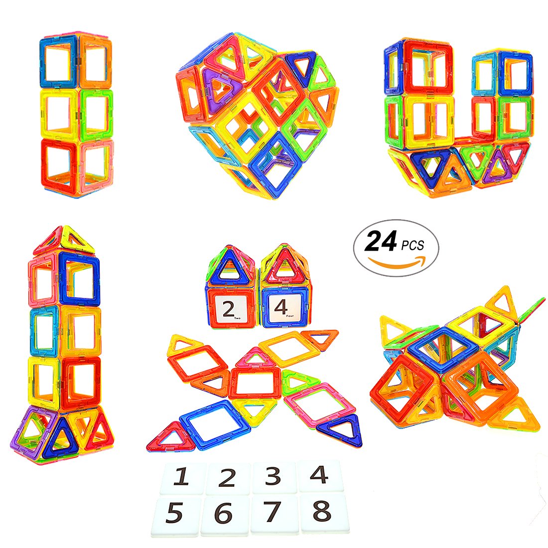 Blocks Playset 24 Pc Toddler Kids Building Tiles Toys