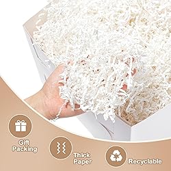Wowxyz 1 LB Crinkle Cut Paper Shred White Crinkle
