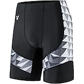 HUGE SPORTS Men's Rash Guard Swim Shorts Compression Swimming Jammer Cool Dry Active Swimsuit Workout Shorts Sports Tights