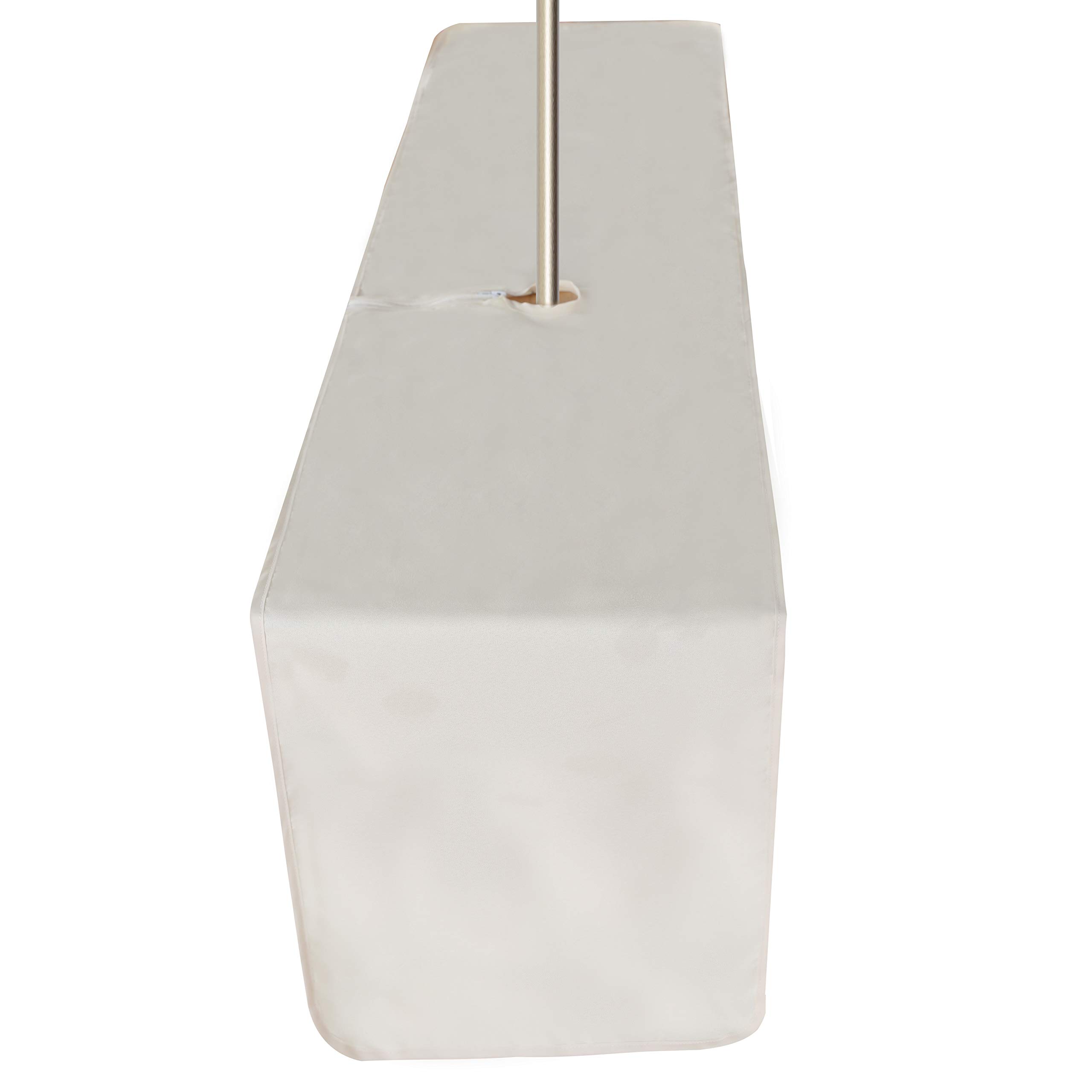 LUSHVIDA Outdoor and Indoor Table Runner - Washable Waterproof Wrinkle Free Table Cloth with Zipper and Umbrella Hole for Spring/ Summer/ Party/ Picnic/ BBQS/ Patio ( 14x72 inch, Beige)