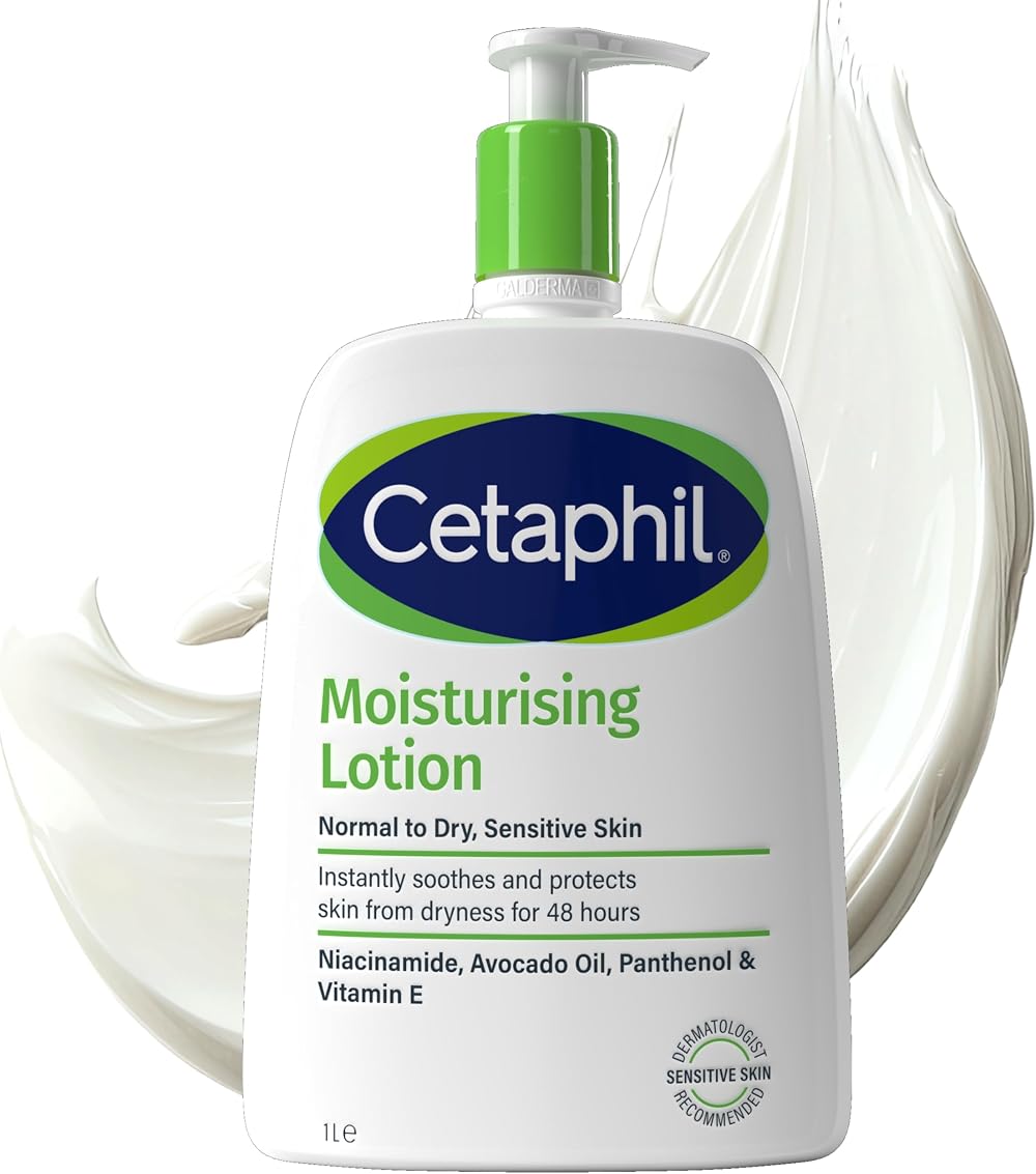 Cetaphil Moisturising Lotion 1L for Face & Body, Niacinamide & Vitamin E