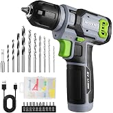 WORKPRO 8V Cordless Drill Set with Battery and Charger, 3/8" Keyless Chuck | Electric Power Drill, 2.0Ah Battery, Variable Speed, Portable for Home Improvement &amp; DIY