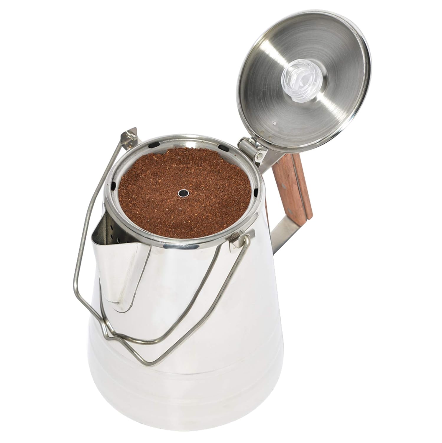 14Cups Stainless Steel Camping Coffee Pot Campfire Percolator With