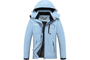 MOERDENG Women's Waterproof Ski Jacket Warm Winter Snow Coat Mountain Windbreaker Hooded Raincoat Jacket
