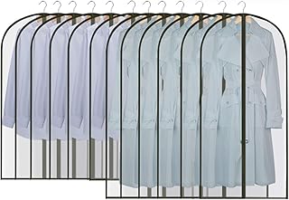 GoMaihe 12 Stück Kleidersack Anzug Lange, 60 x 120/100cm Schwarz Rand Transparent Anzugtasche Kleidersäcke, Kleiderhülle Anzugsack Abendkleid Brautkleid Mäntel Hemden Mottenschutz Wasserdicht, MEHRWEG