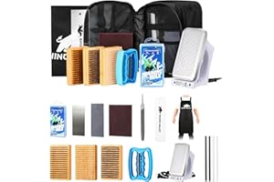 Rhino Valley Ski Snowboard Tuning and Waxing Kit, 13/15PCS Ski Wax Kit with 120V Waxing Iron, Snowboard Repair Kit Tuning Equ