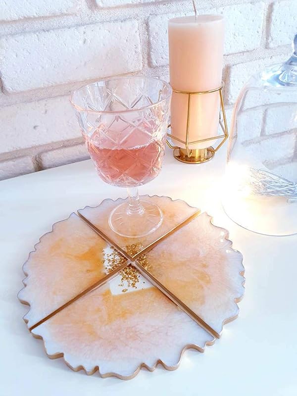 Coaster Set Beautiful Gold Coasters, 4 Triangle Coasters