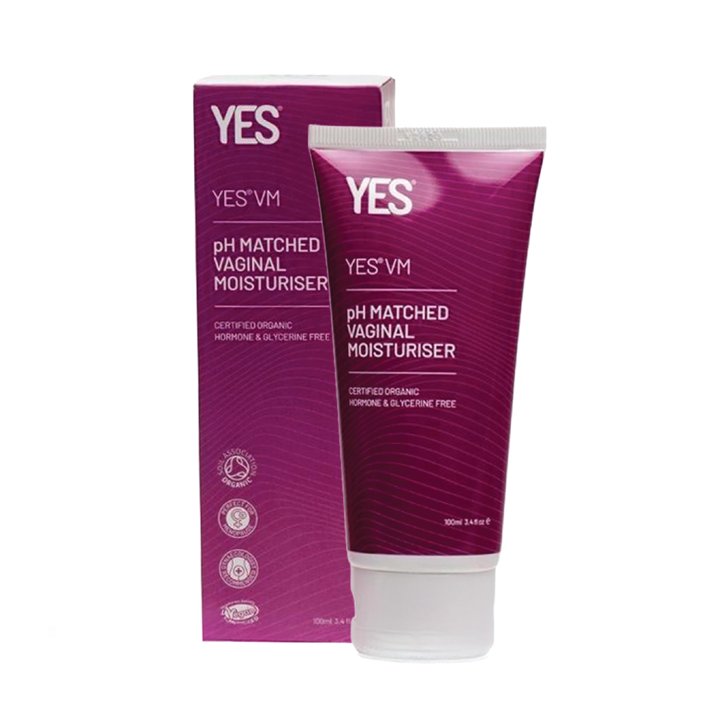 YES® VM Vaginal Moisturiser | Water-Based | Long-Lasting & Fast Acting for Vaginal Dryness | Certified Organic | Natural Gel Moisturiser | pH Matched (100ml)