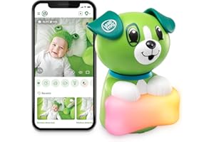 LeapFrog Scout LF2911 Baby Monitor Camera, WiFi Remote Access, 1080p HD 360 ° Pan & Tilt Smart Camera, 2-Way Audio Talk, Night Light, Night Vision, Soothing Sounds, Temp. & Humidity Sensor