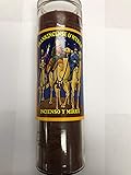 Frankincense & Myrrh (Incienso y Mirra) Scented Brown Pillar Candle in Glass