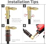 FosPower Right Angle Banana Plugs 6 Pairs 12 pcs 24K Gold Plated view 6