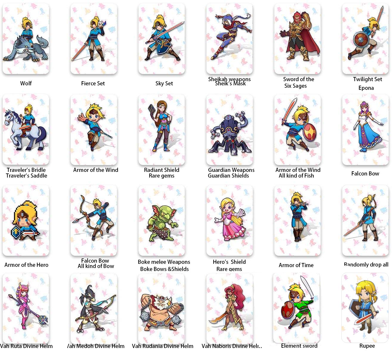 NFC Game Cards For The Legend Of Zelda Breath Of The Wild - 24pcs Mini ...