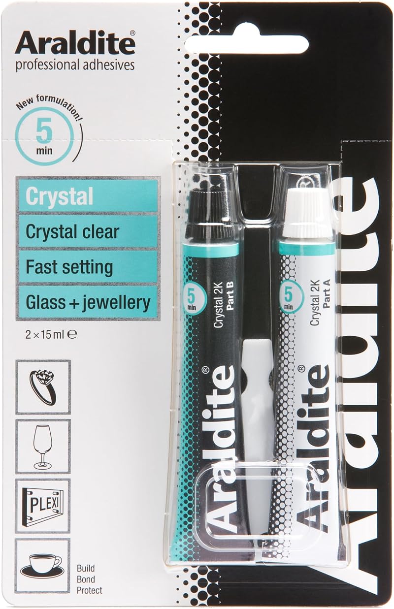 Araldite Crystal Tubes 2 x 15ml ARA400008 Clear Epoxy Glue