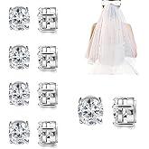 QoTang 10 PCS Wedding Veil Weights Wedding Magnetic Diamonds, Bridal Veil Weights, Elegant Shiny Rhinestones Crystals Magnets Diamonds for Bridal Wedding Dress Veil Women Girls Clothes Scarves