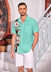 COOFANDY Men's Vacation Shirts Short Sleeve Hawaii