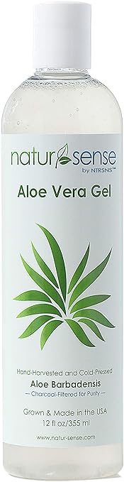 Organic Aloe Vera Gel Great for Face, Hair, Sunburn Relief, Dry Winter Skin, Acne, Razor Bumps, Psoriasis, Eczema - 12 oz.