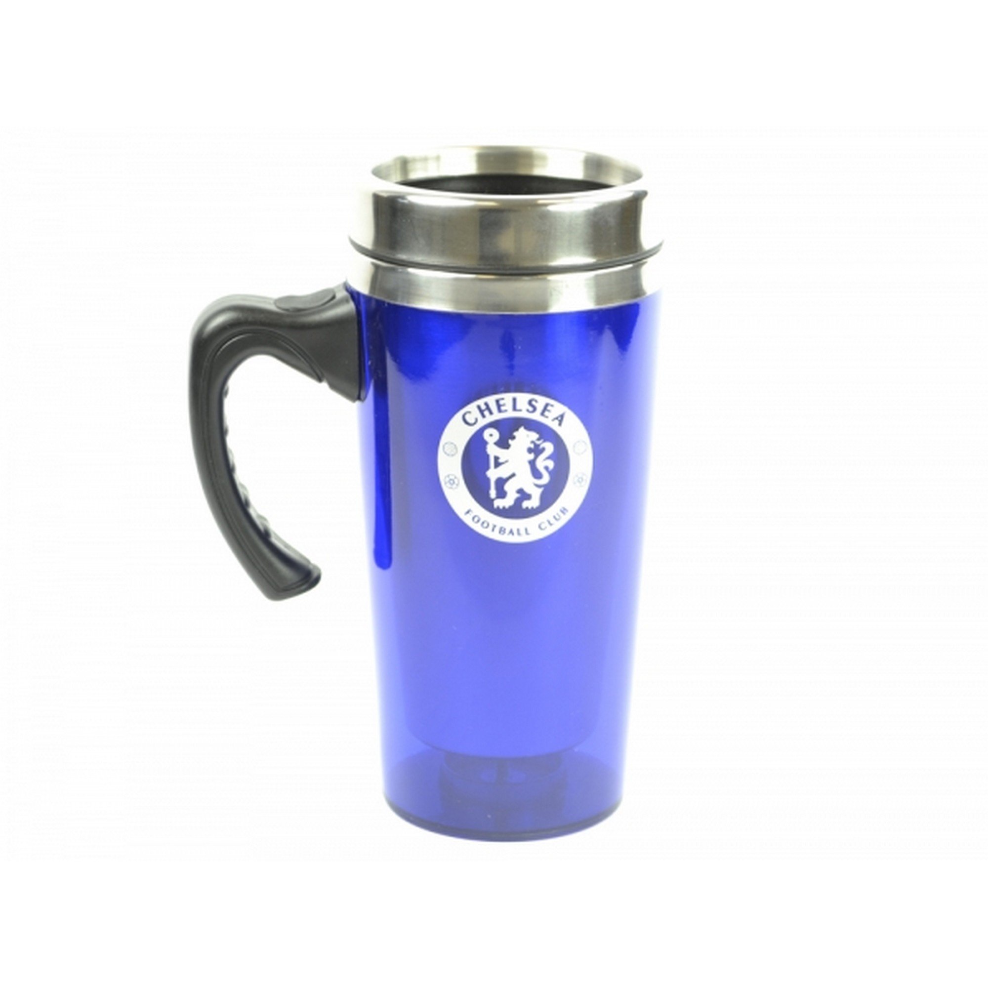 Chelsea FC Official Football Travel Mug (One Size) (Blue/Silver)