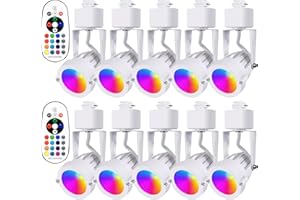 AOAXL 10W RGBW H Type Track Light Heads, 16 Color Changing and Warm White LED Track Lighting Fixtures for Kitchen, Dining Room, Wall, Art Exhibition(10 Pack)