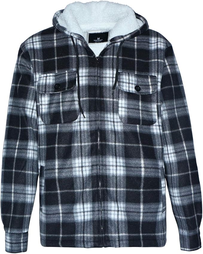 Winter Heavy Warm Sherpa Lined Fleece Plaid Flannel Jacket Men Plus Size S-5XL Big&Tall Mens 
