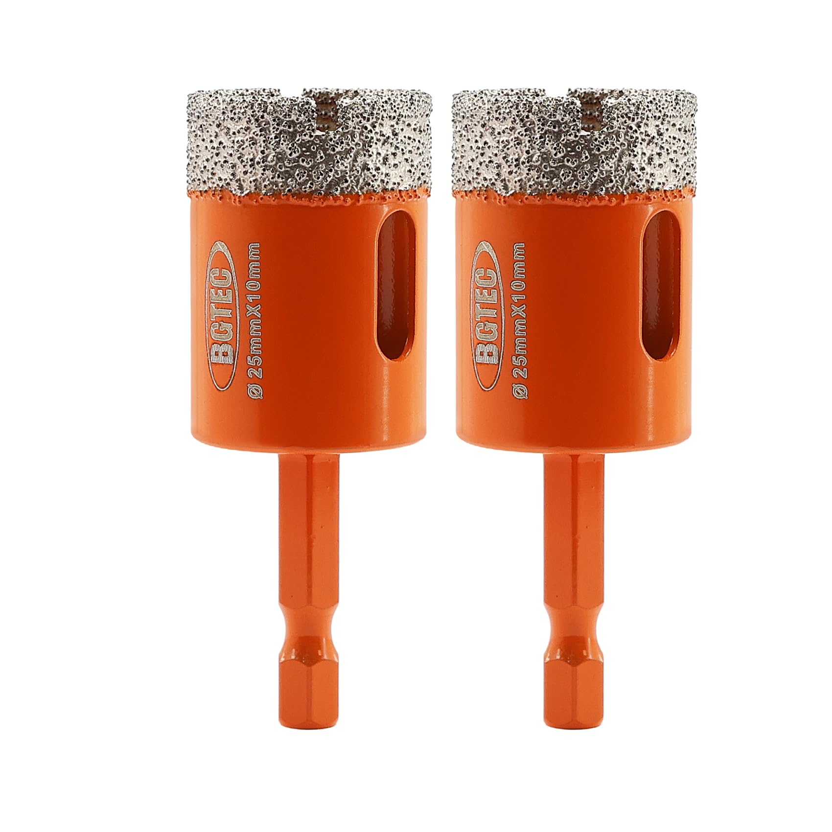 BGTEC Dry Diamond Drill Bits 2pcs 25mm with Quick Change Hex Shank for Granite Marble Porcelain Tile Ceramic — image 1