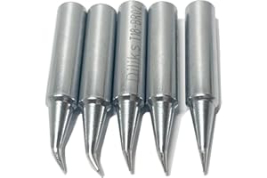 DILIKS T18-BR02 Soldering Iron Tips 5pcs Set, Angled tip, For HAKKO FX-888D FX-888 FX-8801 FX-600, R0.2mm/30° x 10.5mm