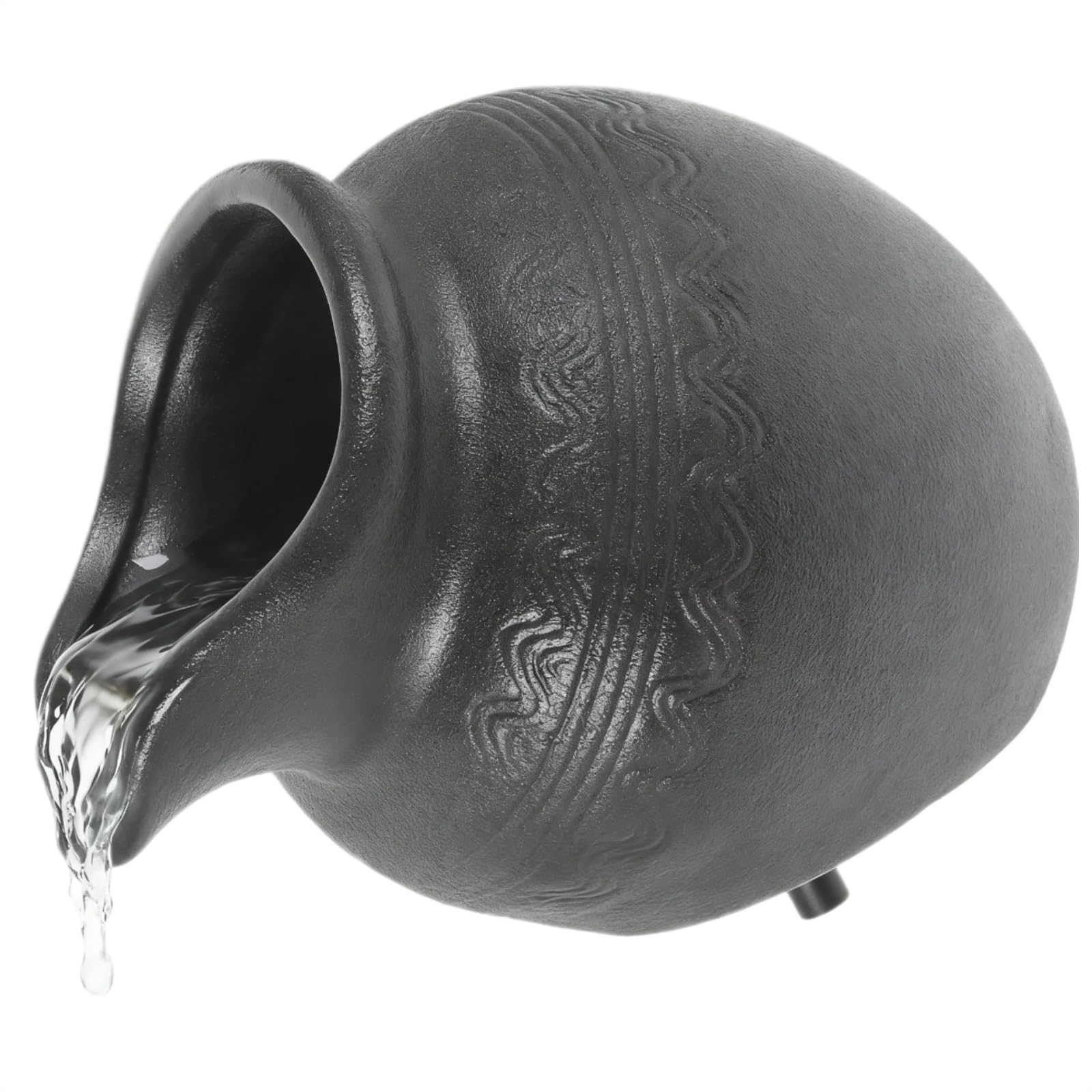 Milisten 6.3" Ceramic Landscape Waterfall Jar - Zen Garden Fountain Decor for Outdoor Patio, Balcony & Yard - Mini Circulating Water Feature Ornament for Relaxation (Pump Not Included)