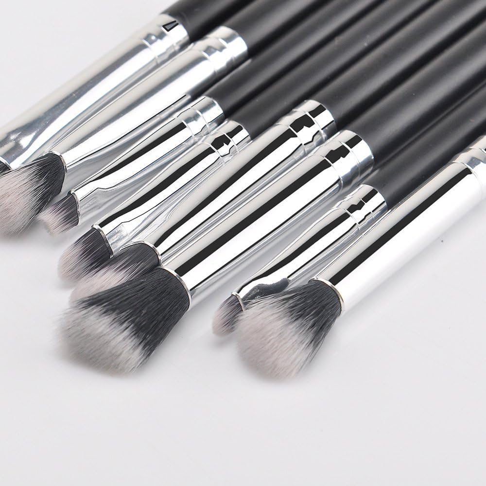 MSQ Makeup Brushes 12pcs Professional Cosmetic Brushes,Soft Synthetic Hair for Foundation, Powder, Blush, Eyeshadow,Lip -Black