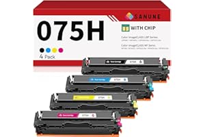 SANUNE 075H Toner Cartridge Set 4-Pack High Yield with Chip Replacement for Canon 075 075H for Canon Color imageCLASS MF662Cd