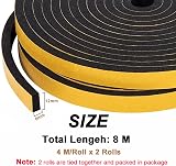 UPSEN Weather Stripping Foam Tape 12mmx6mmx8m Self Adhesive Door Window Seal view 2