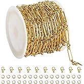 UMAOKANG 13 Feet Gold Plated Stainless Steel Chains for Jewelry Making Paperclip Link Chain for Women Necklace DIY Jewelry Supplies