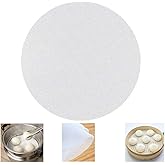 Reusable Non-stick Silicone Steamer Mesh 10 inch Bamboo Silicone Steamer Mat Double Side Use| Easy to Clean Dim Sum Mesh| Round, 6 Pack, White, 10''