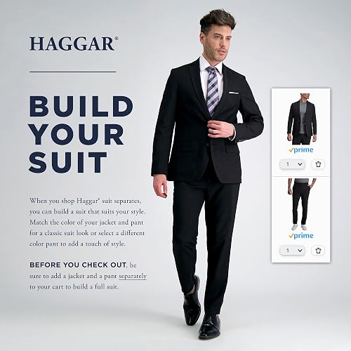 slim fit dress slacks Haggar Cool Right Performance Flex Pants, Flat Front in Brown Heather main image 0