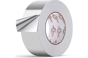 EALYDER TAPE 2 Inch x 65 Yard Heavy Duty Aluminum Foil Tape, High Temperature Silver Duct Tape, Self-Adhesive Metal Tape for HVAC, Exhausts Duct and Metal Repair,3.2MIL