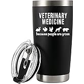 Veterinary Medicine Because People Are Gross Vacuum Insulated Stainless Steel Tumbler Veterinarian Gifts Vet Practitioner Animal Doctor Pet Lover Graduation Birthday Christmas Anniversary Mug (20 oz)