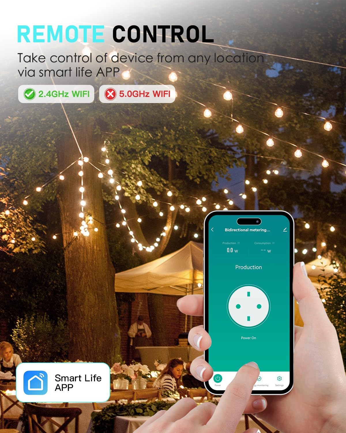 GreenSun Outdoor Stromzähler für Balkonkraftwerk, IP44 WLAN Steckdose mit Einspeisezähler & Strommessung, Smart Life App, Zeitschaltuhr, Alexa/Google, PV 16A, 2,4 GHz 4