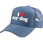 I Love My Dog Funny Pet Trucker Hat with Adjustable Mesh Back