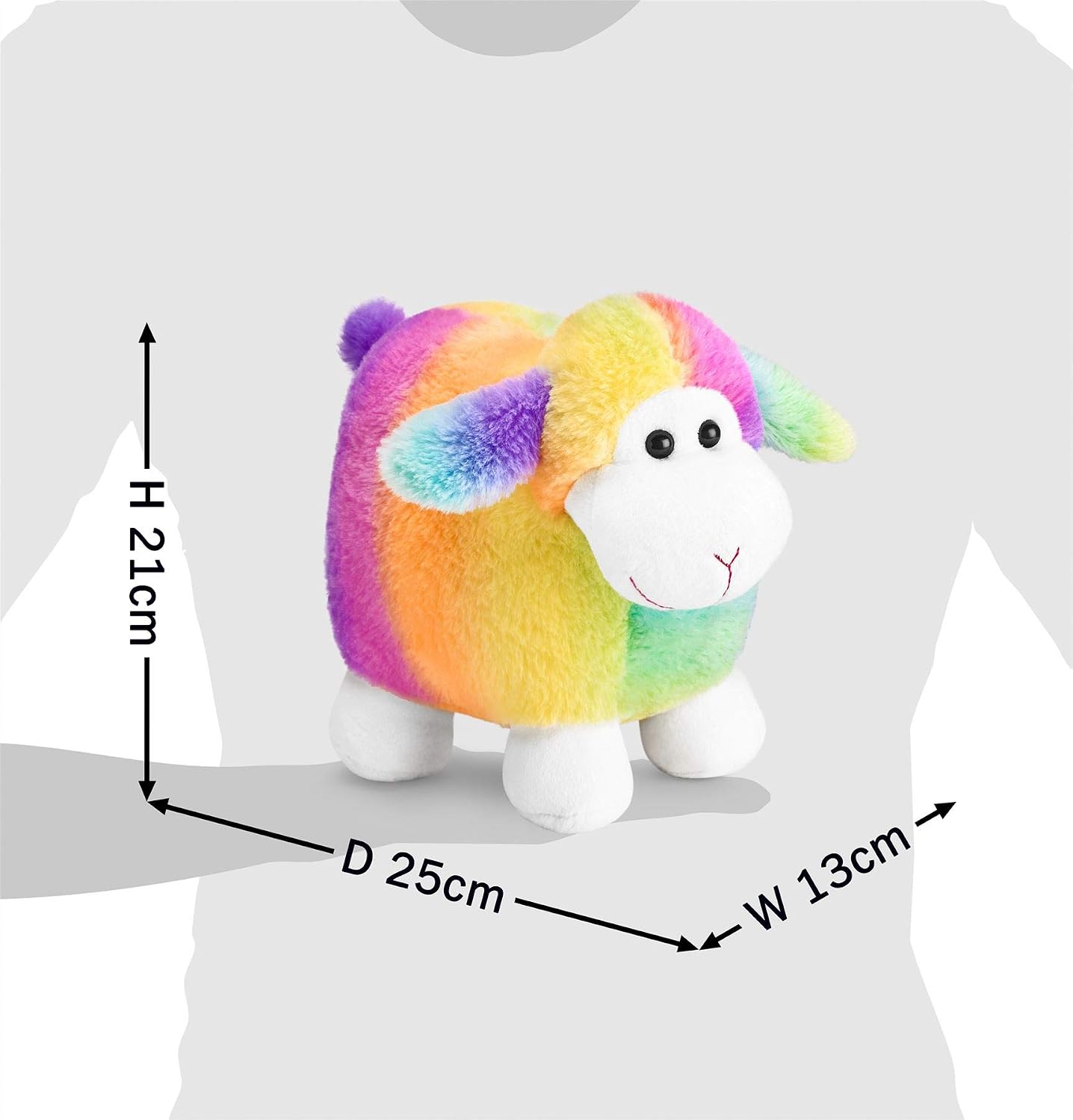 Mousehouse Gifts - Rainbow-Coloured Lamb Soft Toy, Plush Cuddly Teddy for Children, Multicolor, 27 cm - Image 3