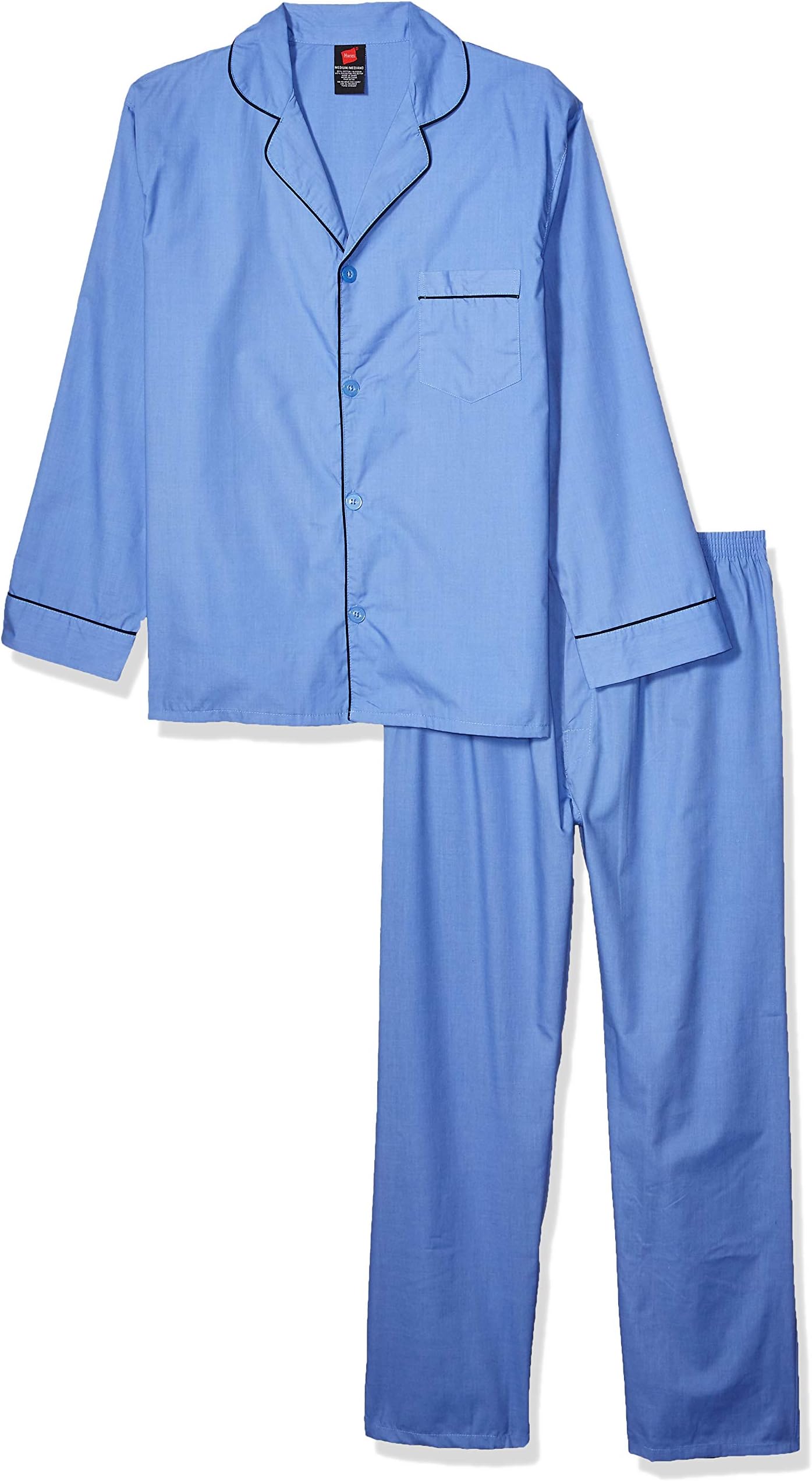 Hanes Men's Woven Plain-Weave Pajama Set