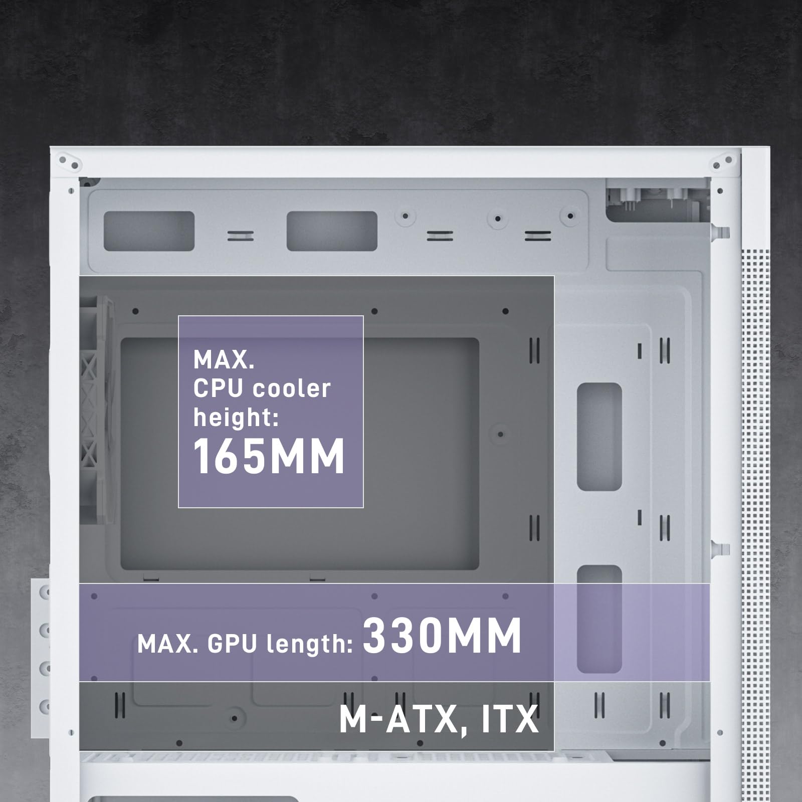 DARKROCK MH200 White PC Computer Case for Office&Gaming Compact Mid-Tower Micro ATX Mini ITX High-Airflow Mesh Front & Side Panel Top 240mm Radiator Support Type-C Ready, ARGB 120mm Fan Pre-Installed